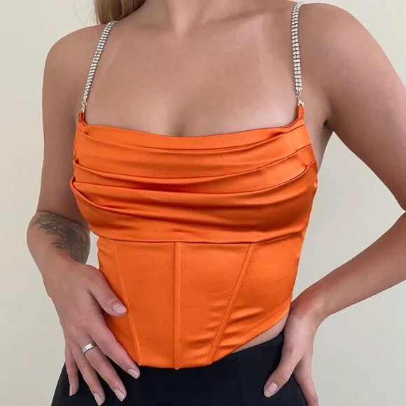 Corset Top in Orange - Picture 1 of 2